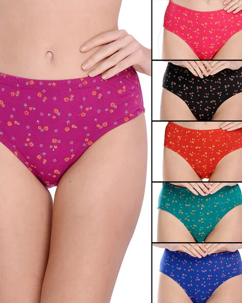 Pack of 6 floral print seamless panties